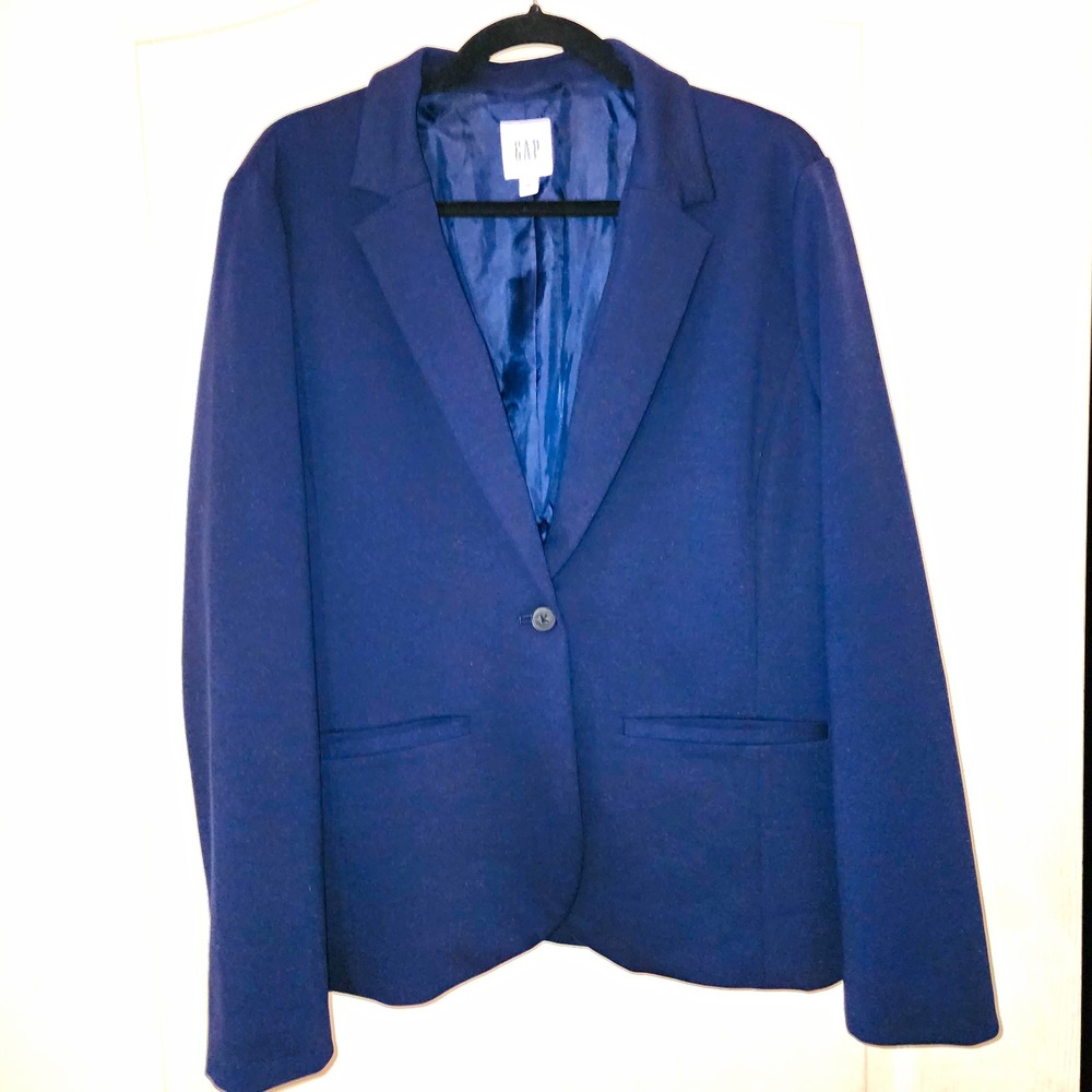 GAP Academy Blazer Navy Single-Breasted One-Button Lined Size 14 Notch